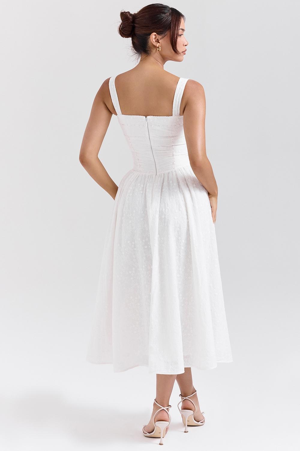 Vivien  white broderie anglais midi sundress Product Image