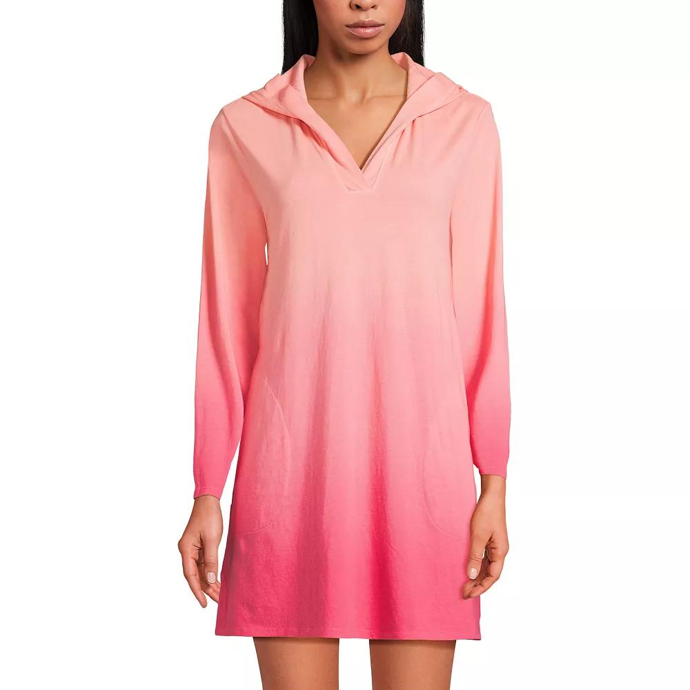 Women's Lands' End Cotton Jersey Hooded Cover-up Dress,  Product Image