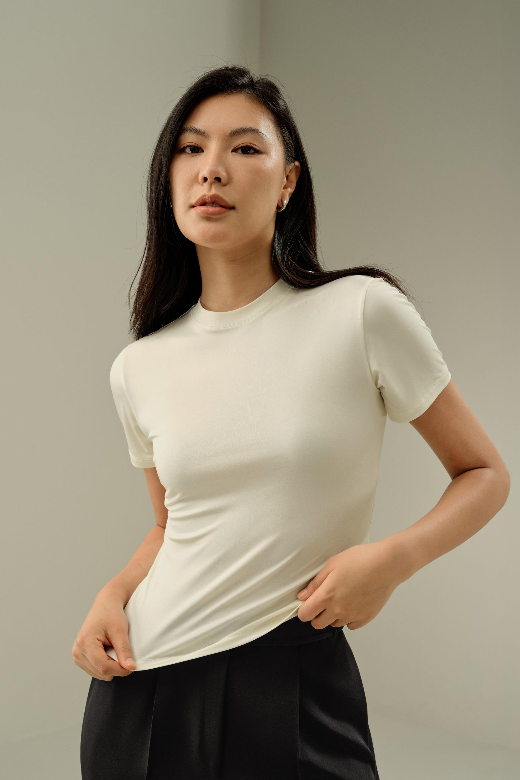 Slim Fitted Silk Jersey Tee Product Image