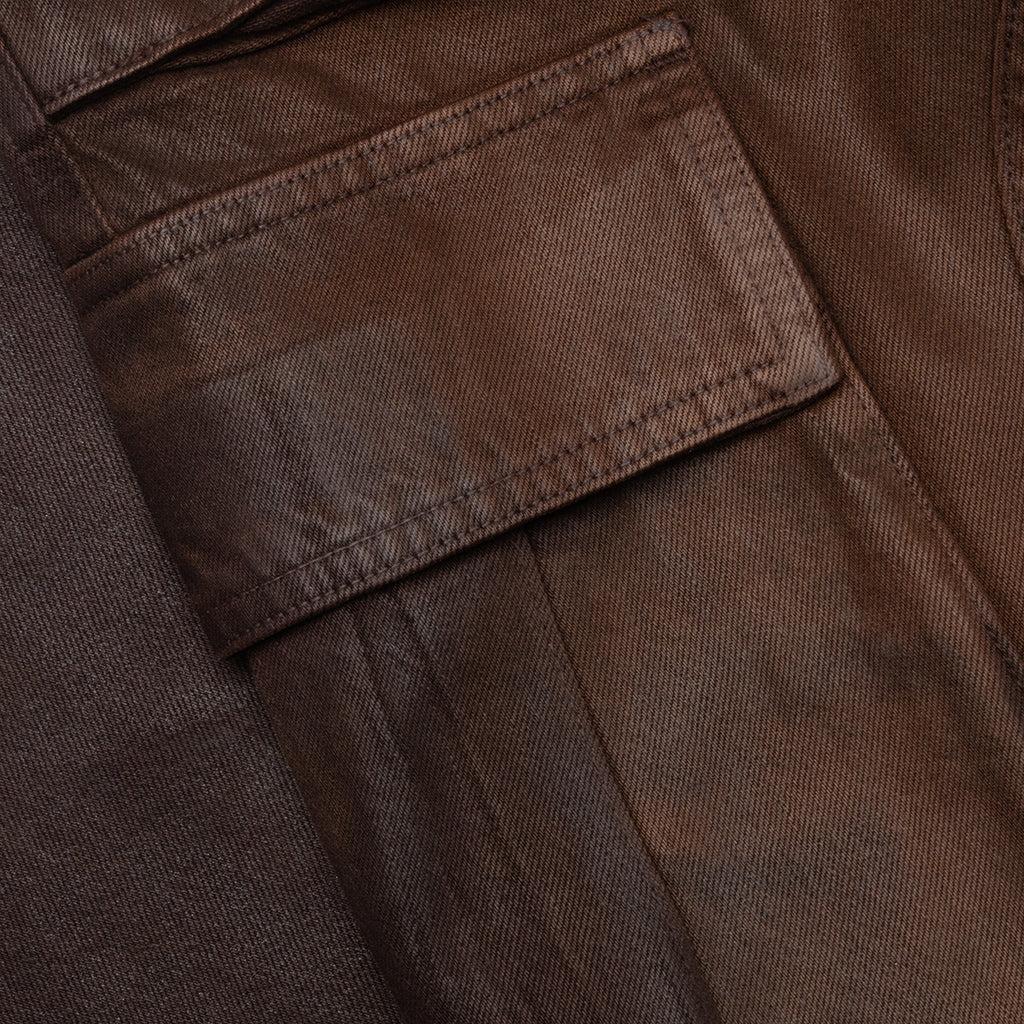 Waxed Denim Logo Cargo Pant -Brown Wash Male Product Image