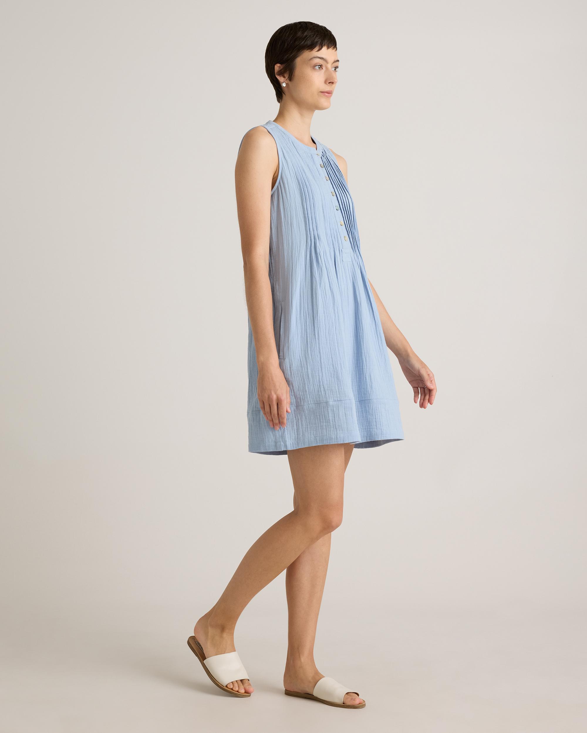 Quince | Women's Gauze Sleeveless Swing Dress Size XS, Organic Cotton Product Image