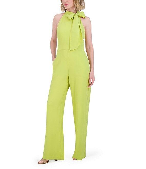 Vince Camuto Sleeveless Bow Tie Mock Neck Jumpsuit Product Image