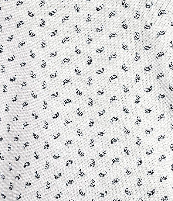 Cremieux Blue Label Paisley Print Short Sleeve Polo Shirt Product Image