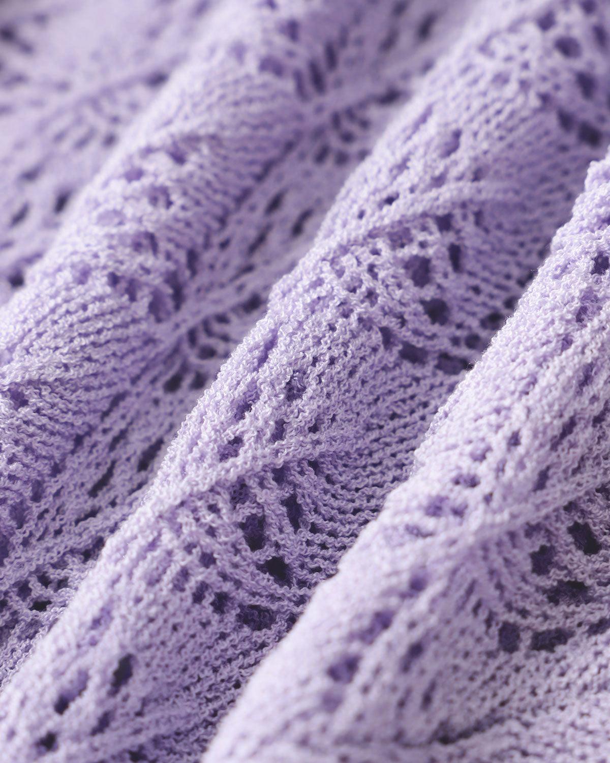 Purple U Neck Cut Out Sweater Dress Product Image