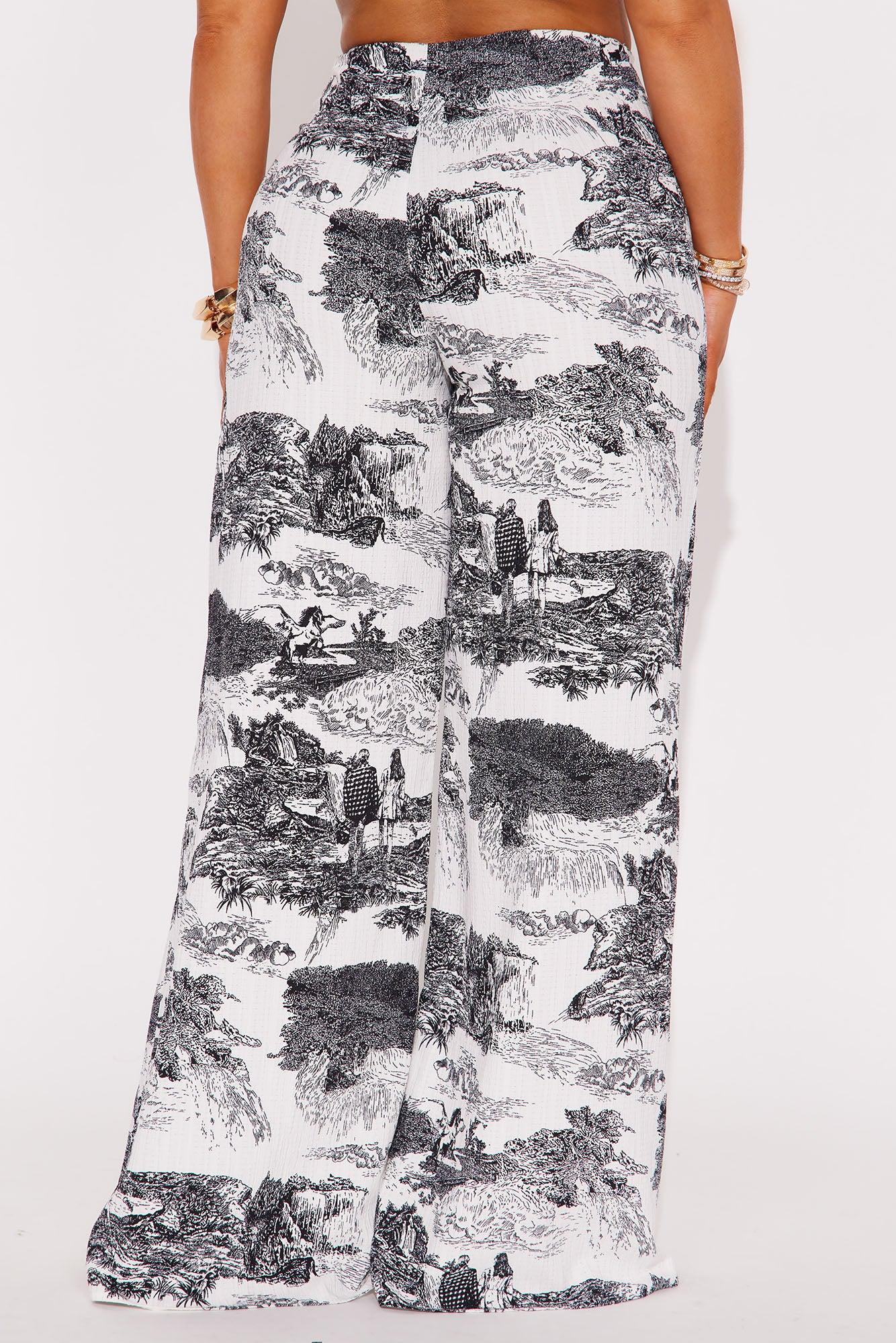 Scenic View Wide Leg Pant - Black/White Product Image