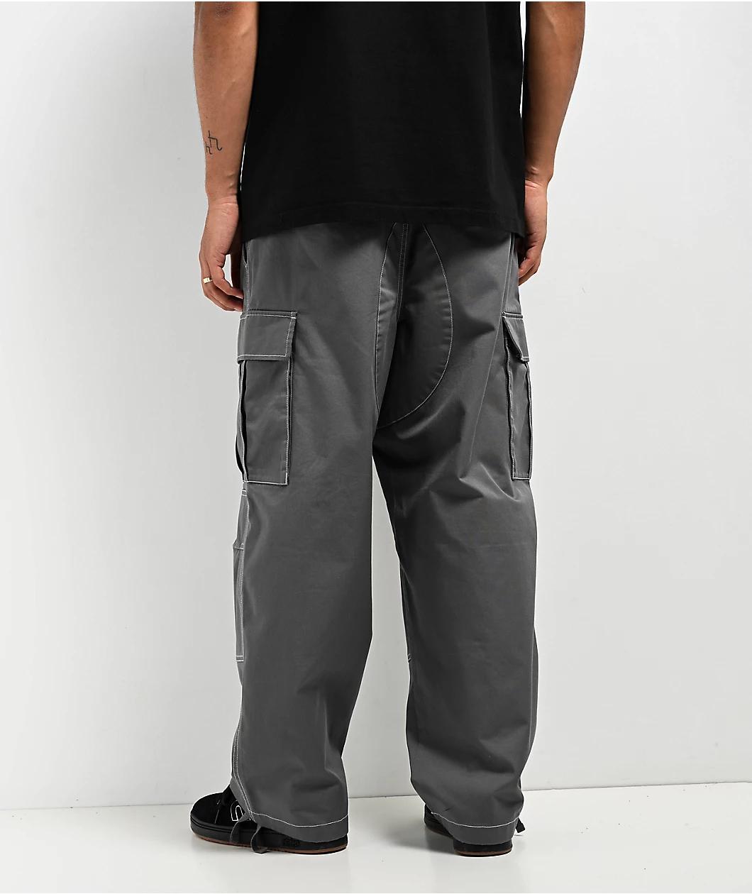 Empyre Ultra Loose Grey Cargo Skate Pants Product Image