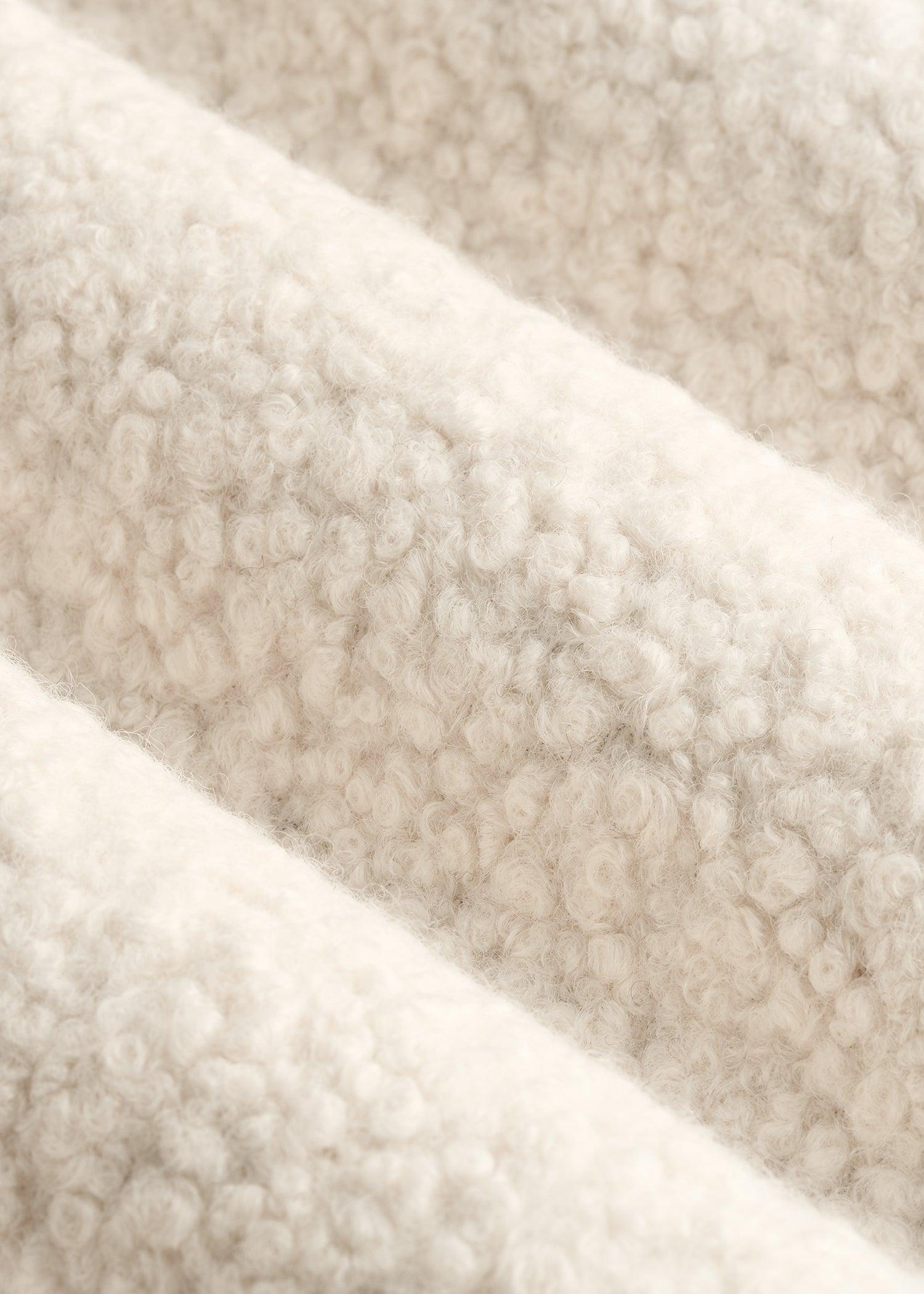 Relaxed Boucle Shacket for Tall Women in Winter White Female Product Image