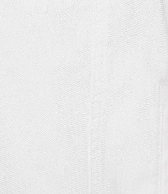 Eileen Fisher Plus Size Organic Cotton Blend Denim Round Neck Long Sleeve Patch Pocket Jacket Product Image