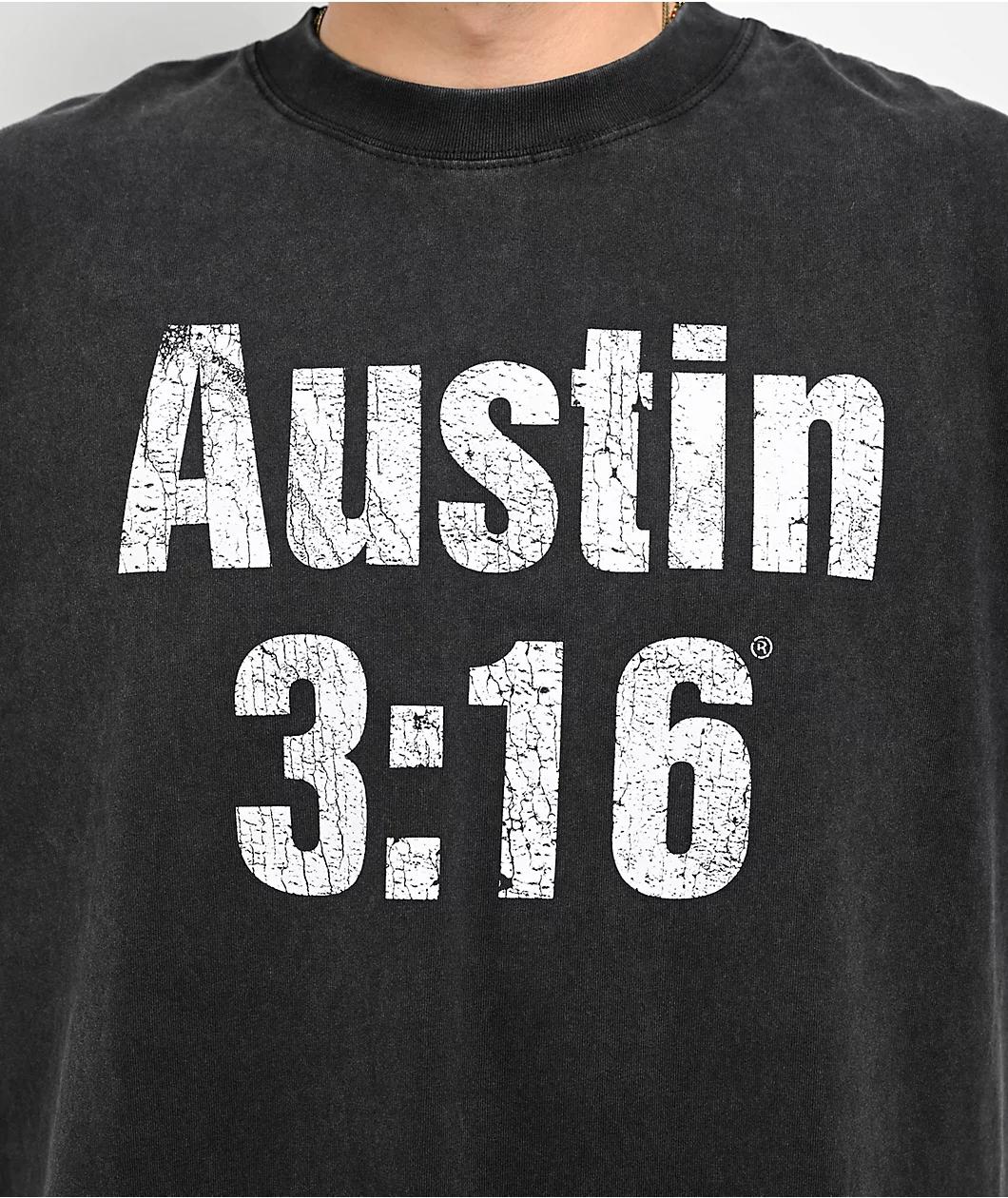 WWE Austin 316 Washed Black T-Shirt Product Image