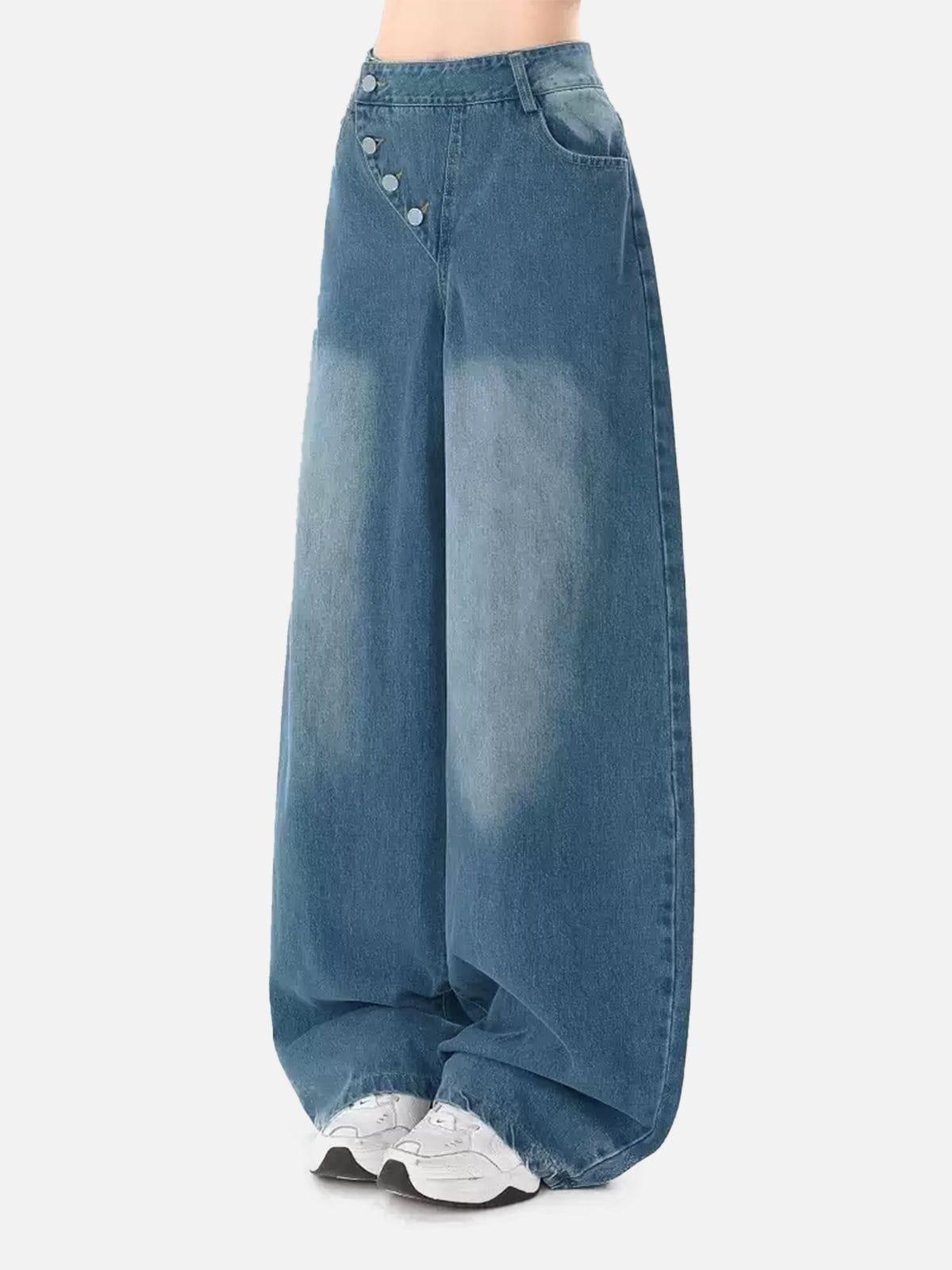 Aelfric Eden Irregular Button Super Baggy Barrel Jeans Product Image