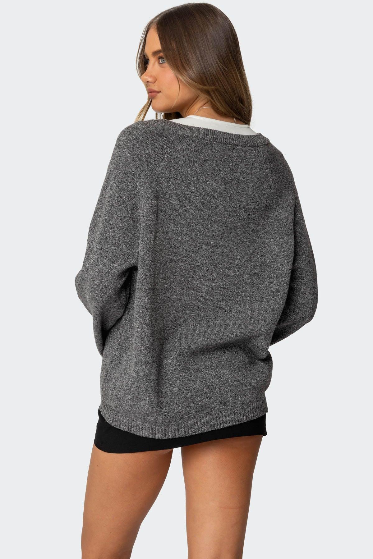 Martha Oversized V Neck Sweater Product Image