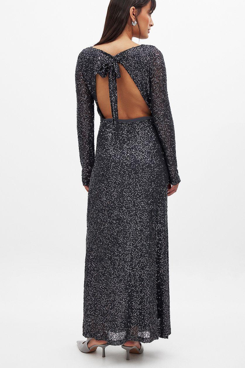 Open Back Sequin Maxi Dress Product Image