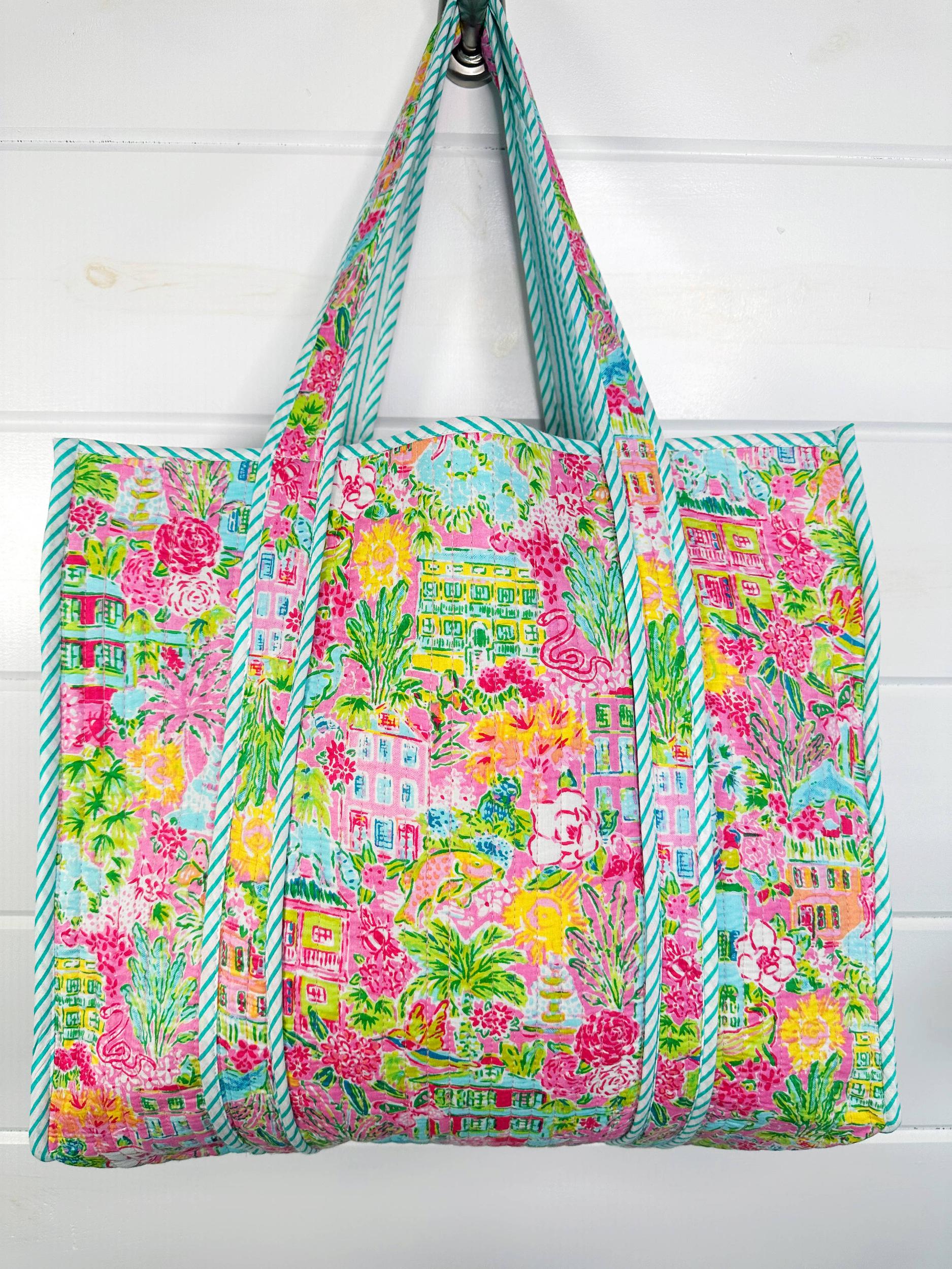 Cottage Floral Quilted Tote Bag Product Image