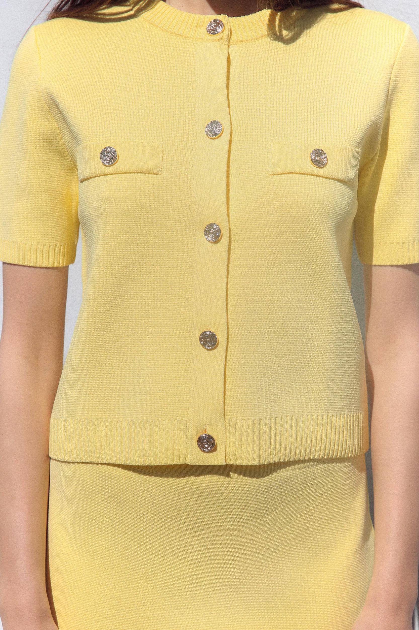 SHORT SLEEVE KNIT CARDIGAN Product Image