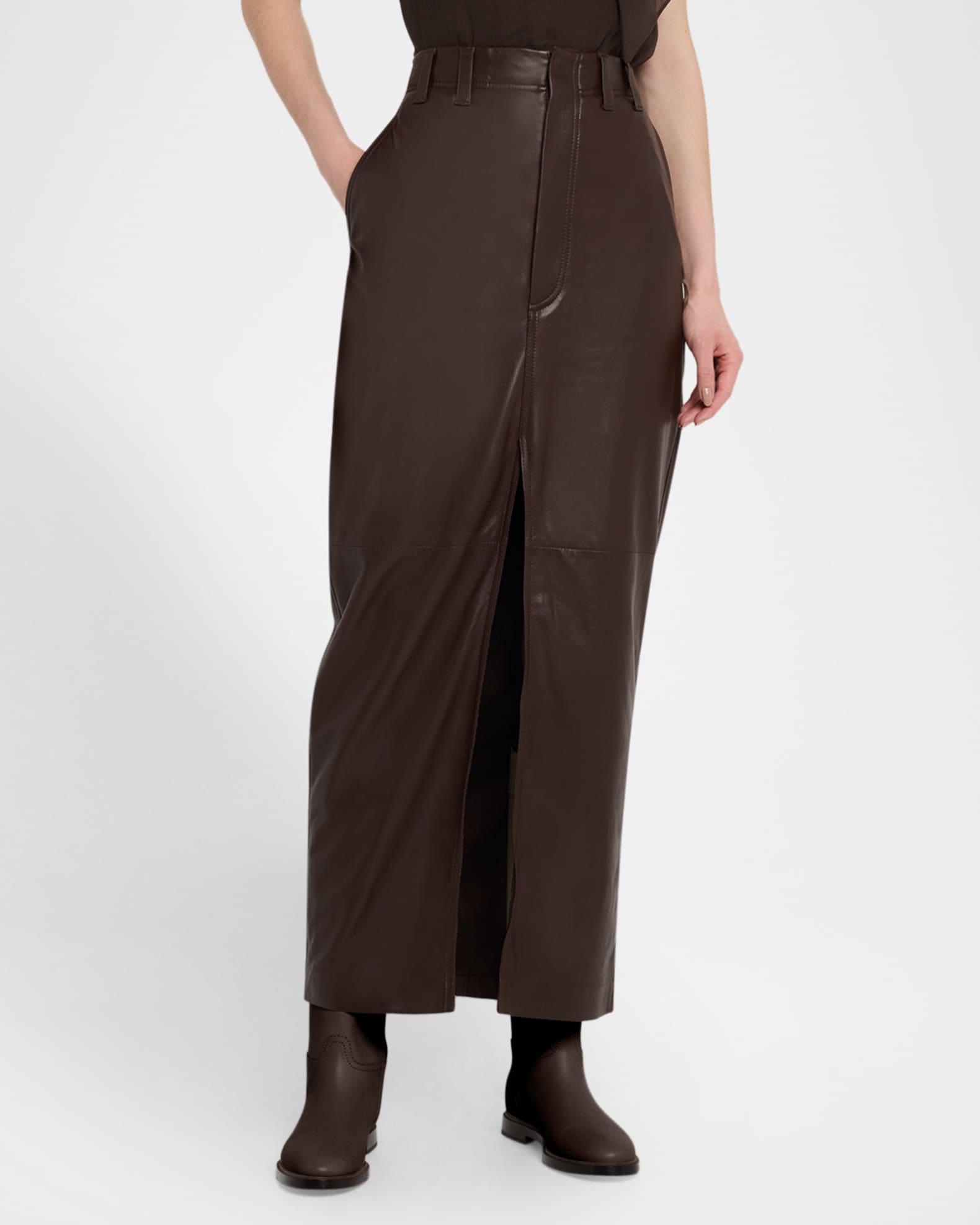 Leather Front-Slit Skirt  Product Image