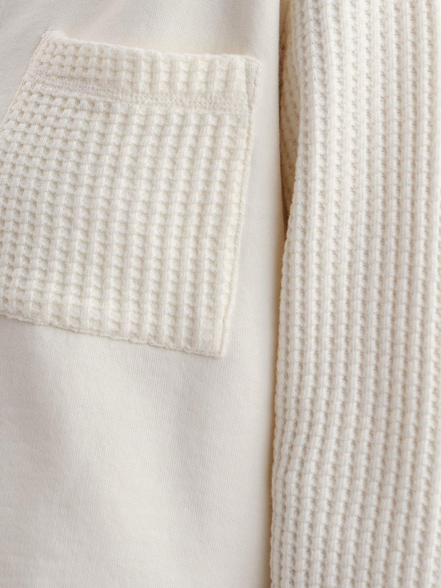 Organic Fleece and Waffle Cropped Half-Zip Sweatshirt Female Product Image
