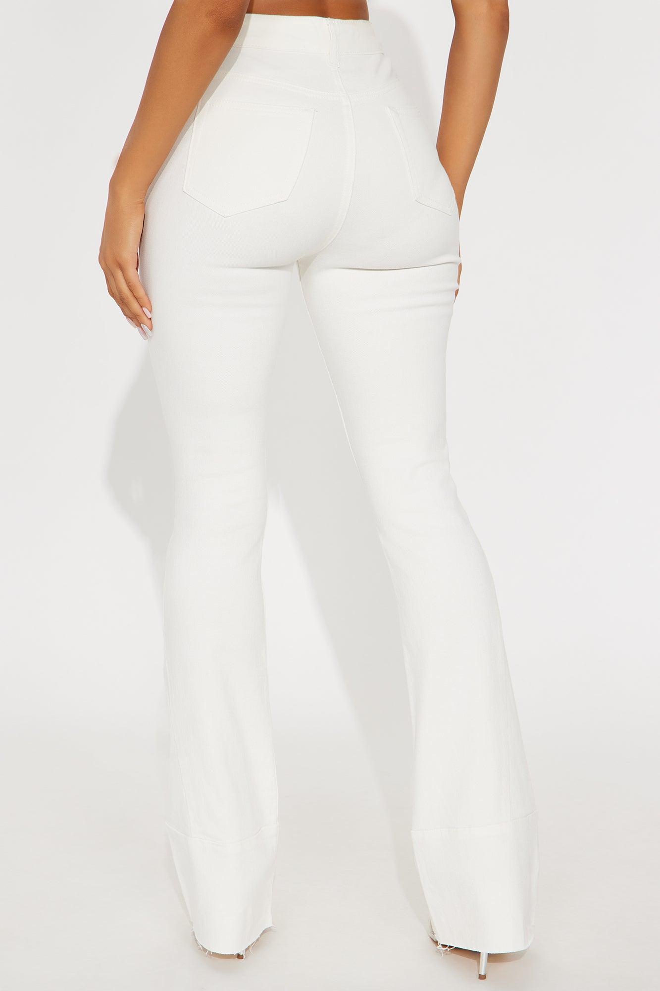Feel The Heat Flare Jeans - Cream Product Image
