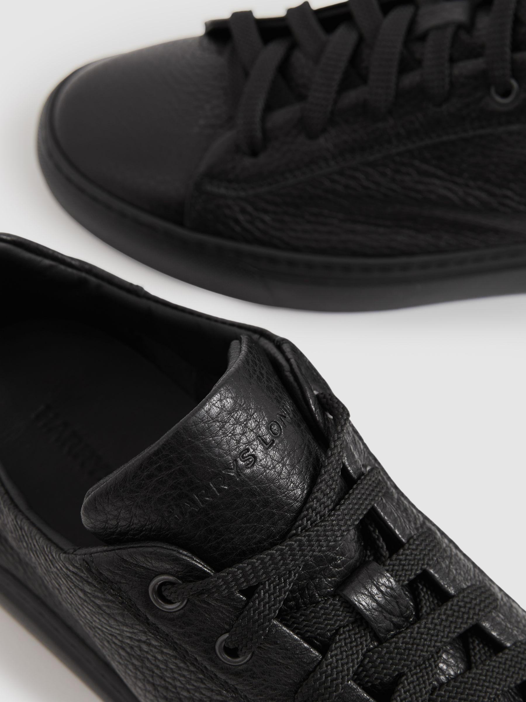 Harrys London Deerskin Lace-Up Trainers in Black Product Image