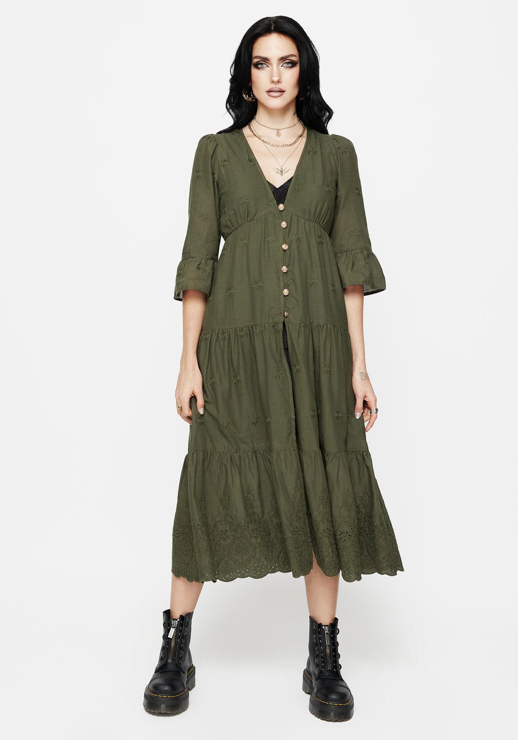 Gossamer Tiered Overdress - Green Product Image