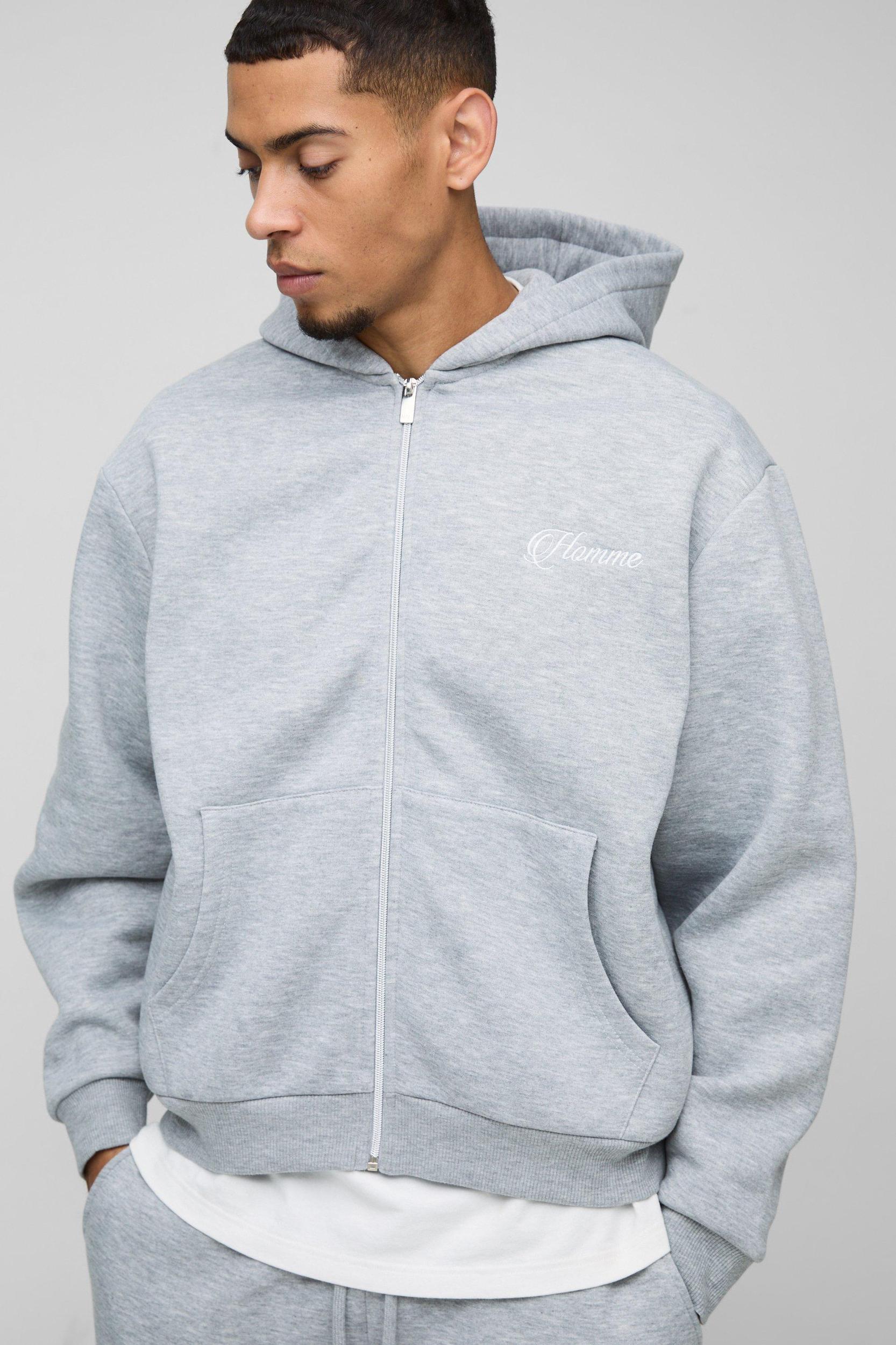 Oversized Boxy Zip Through Gusset Tracksuit | boohooMAN USA Product Image