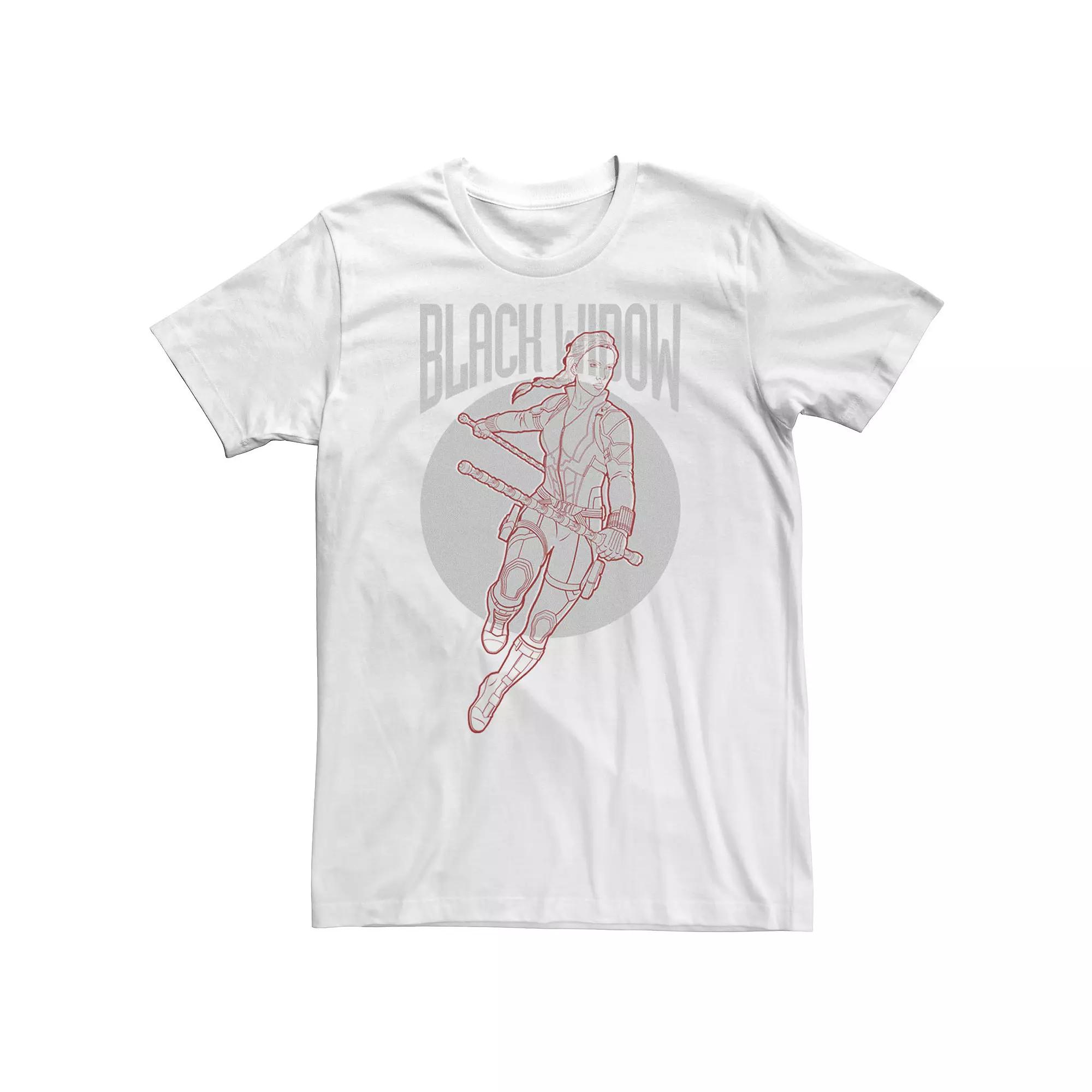 Big & Tall Marvel Avengers Endgame Black Widow Outline Poster Tee, Men's,  Product Image