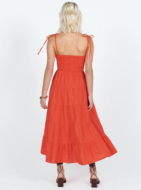 Chavez Midi Dress Red Product Image