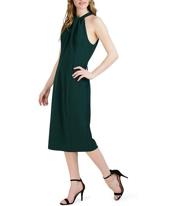 Julia Jordan Twist Halter Neck Sleeveless Stretch Crepe Sheath Dress Product Image