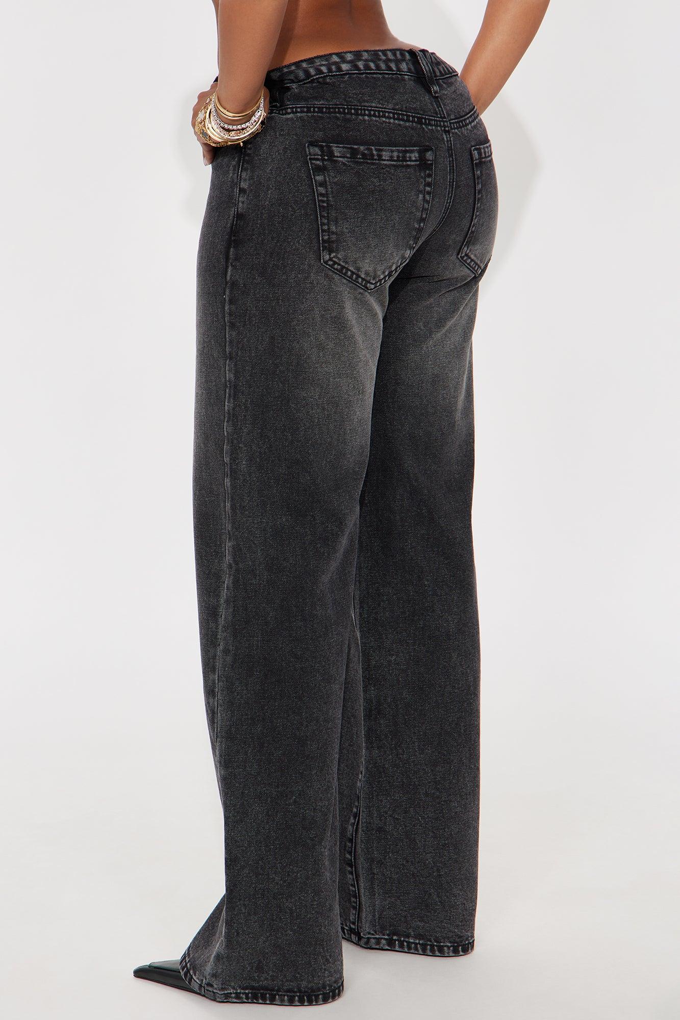Westside Low Rise Wide Leg Jean - Black Wash Female Product Image