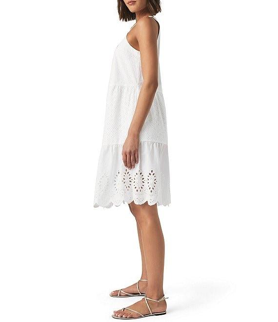 Splendid Napa Eyelet V-Neck Sleeveless A-Line Scalloped A-Line Dress Product Image