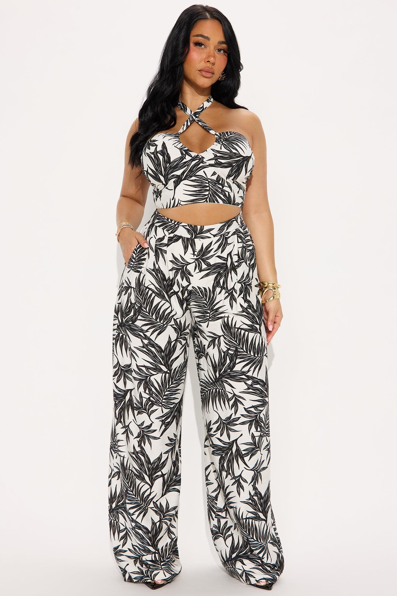 Palms City Pant Set - Black/combo Product Image