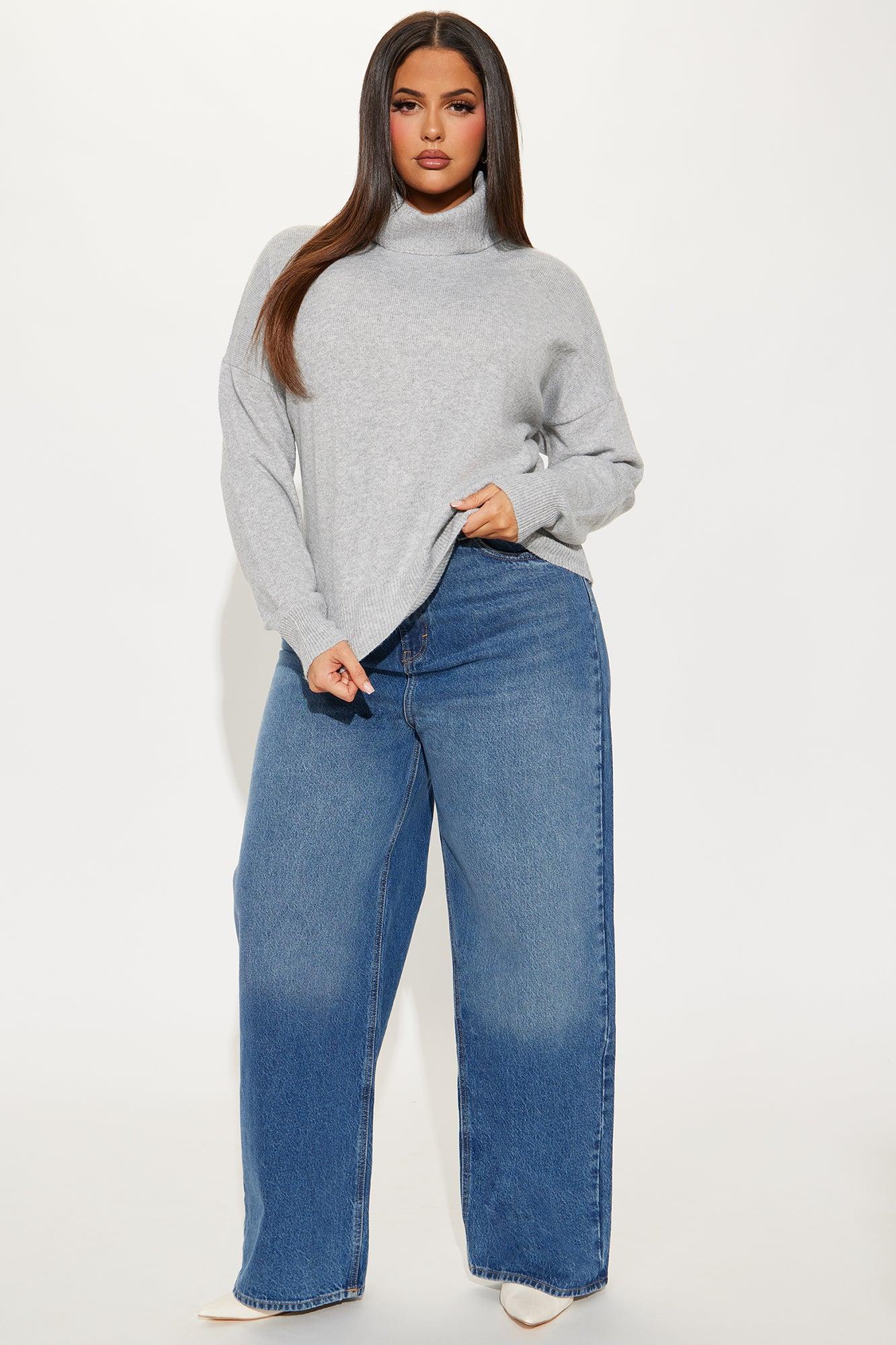 Snow Day Turtleneck Sweater - Grey Product Image