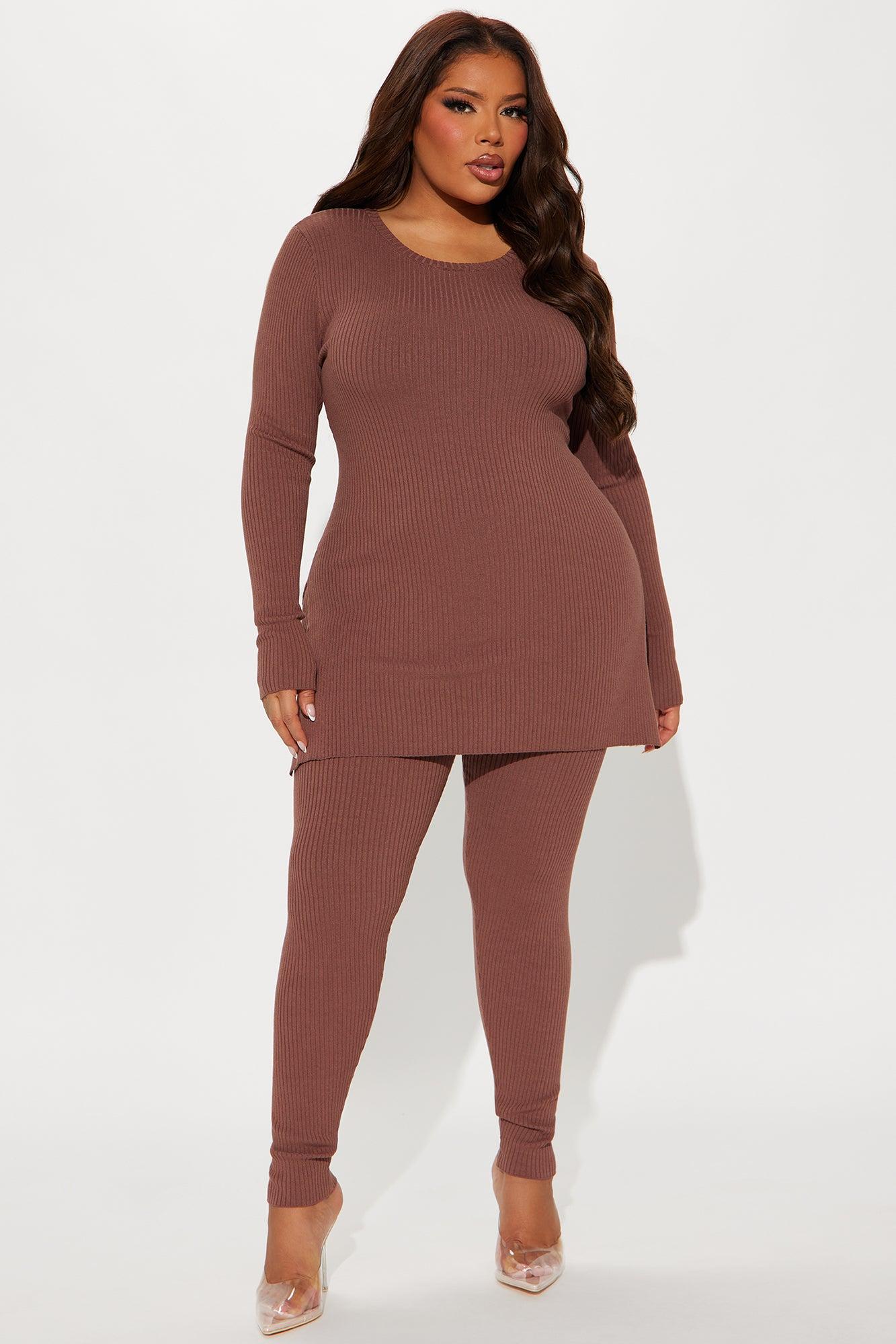 Hidden Agenda Sweater Legging Set - Mocha Product Image