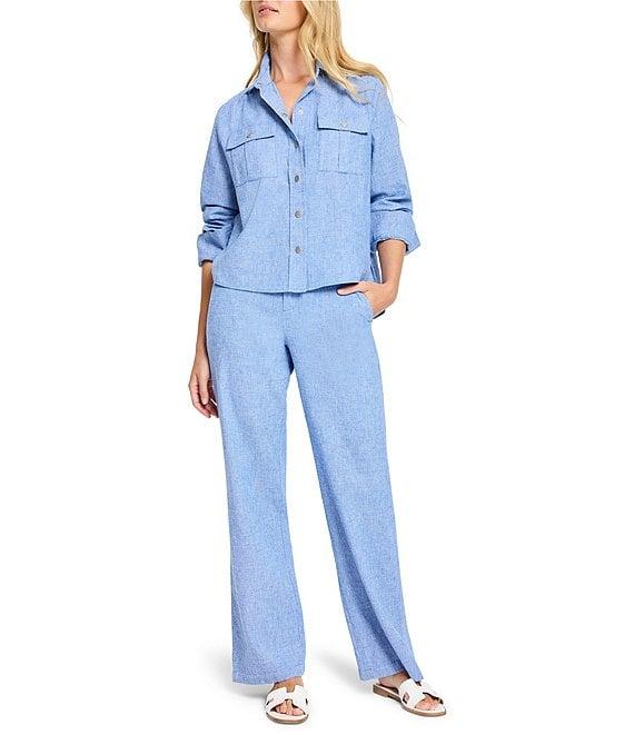 NIC + ZOE All-Around Point Collar Long Sleeve Shirt Jacket Product Image