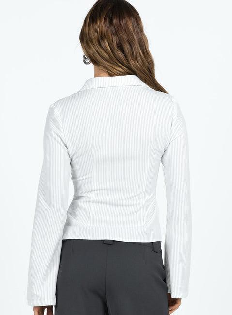 Anni Pinstripe Shirt White Product Image