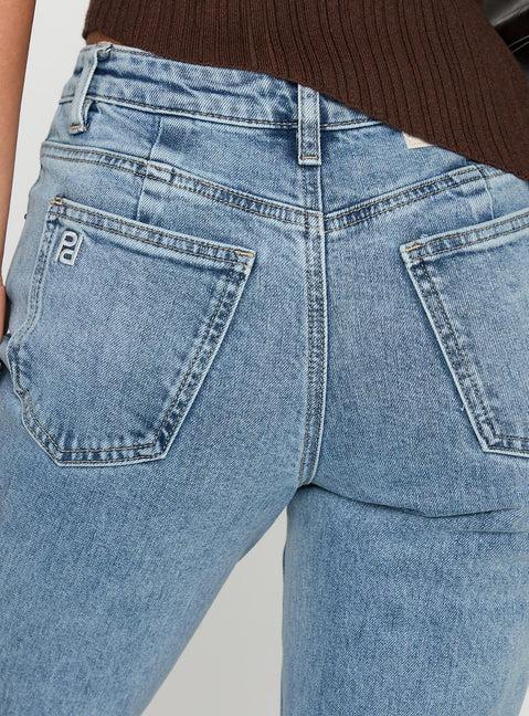Magic Mirror Mid Rise Bootleg Jeans Ice Wash Product Image