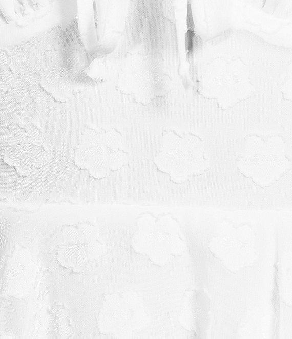 Midnight Doll Chiffon Jacquard Long Sleeve Tiered Dress Product Image