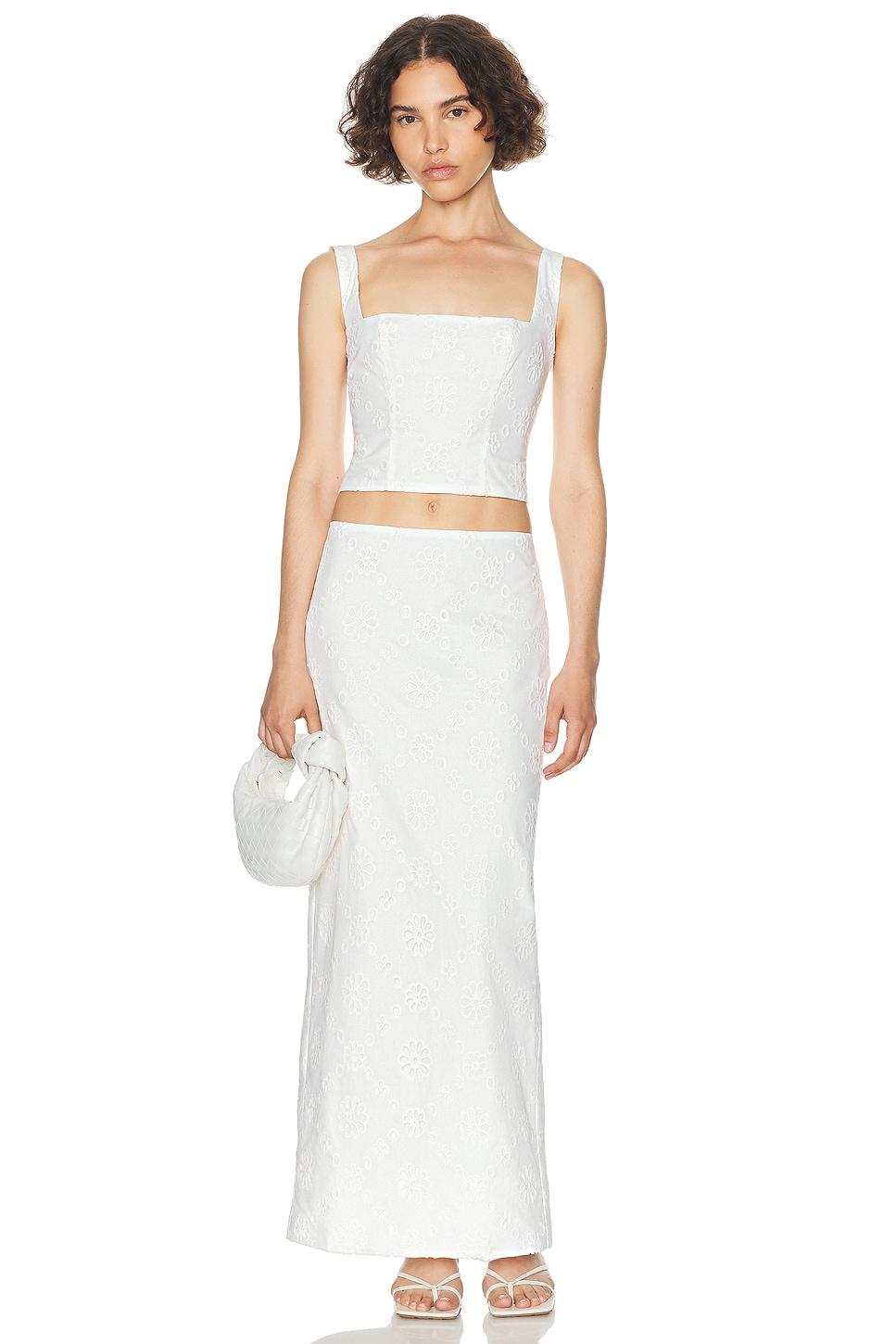 Eyelet Column Midi Skirt Product Image