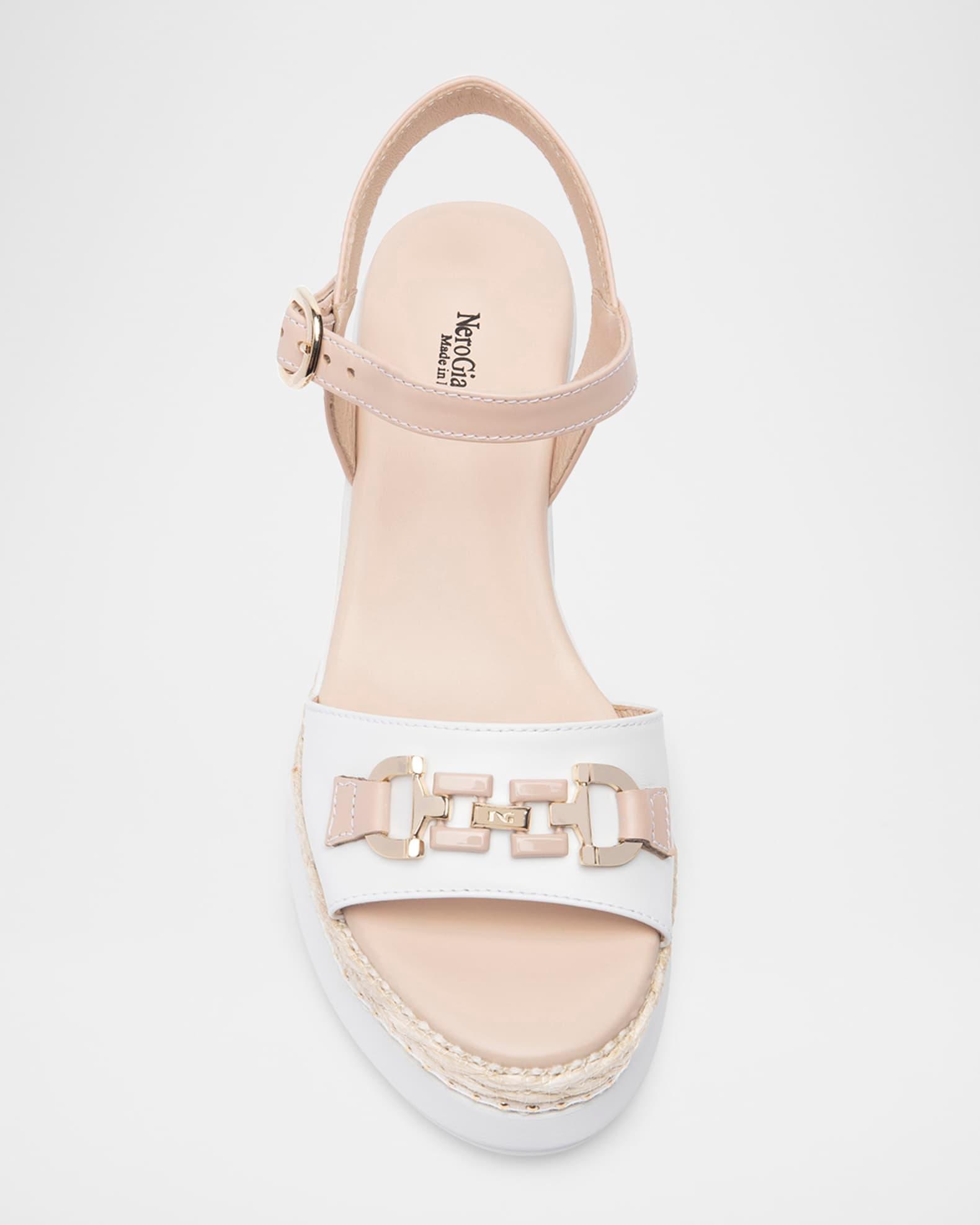 Leather Horsebit Roped Platform Wedge Sandals Product Image