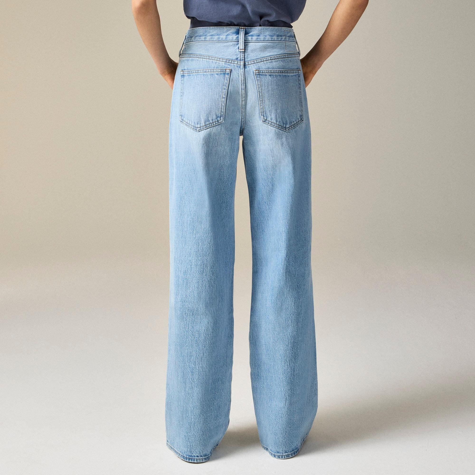 Lower-rise distressed wide-leg jean Product Image