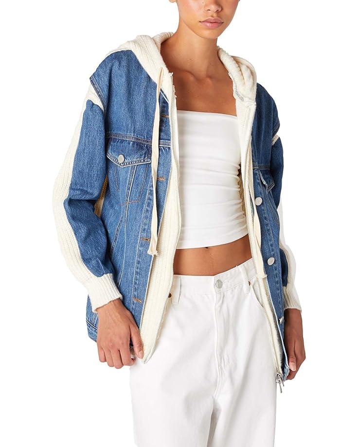 Women's Blank NYC Sweater And Denim Trucker Jacket Product Image