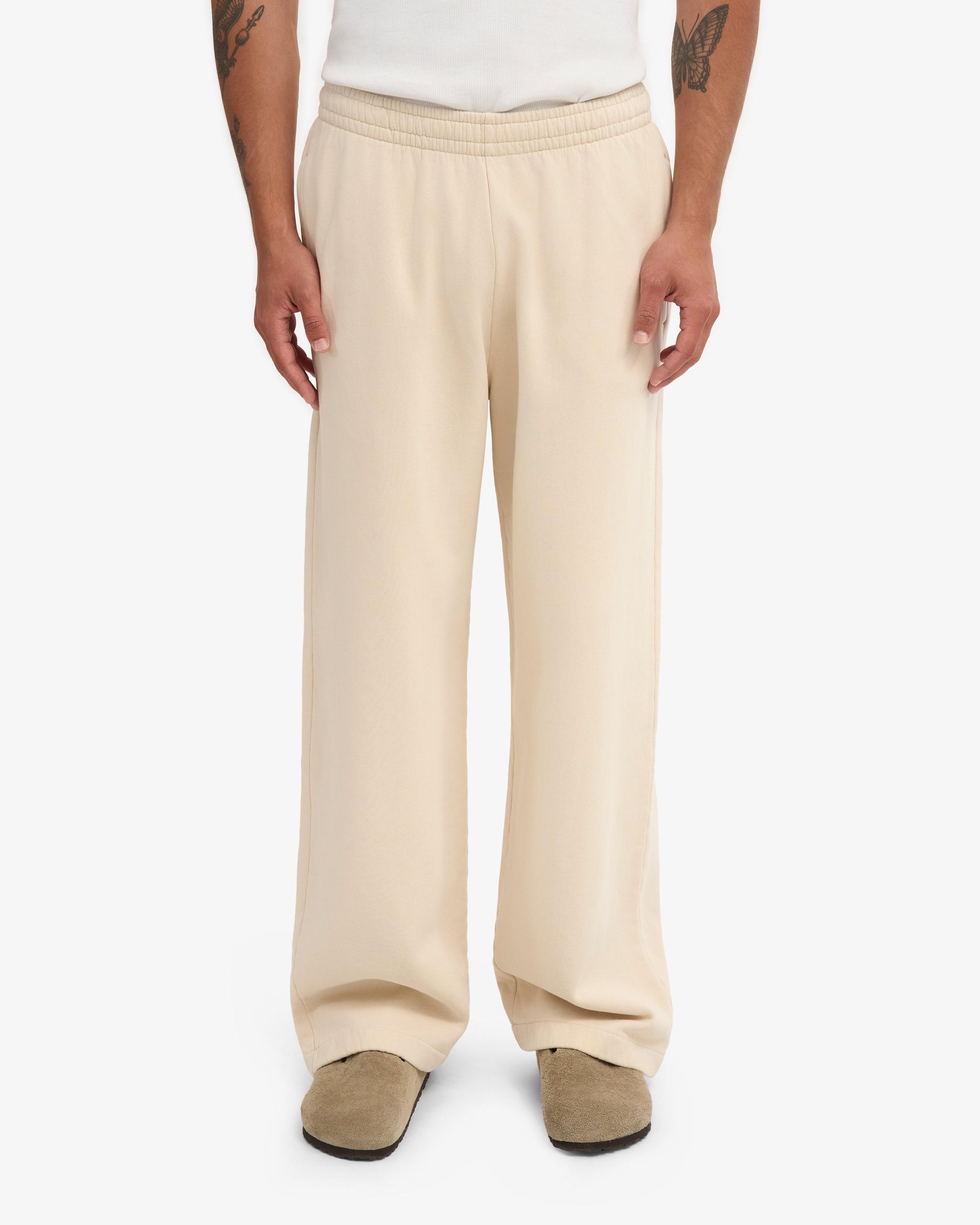 Organic Straight Leg Sweatpants - Ivory White Product Image