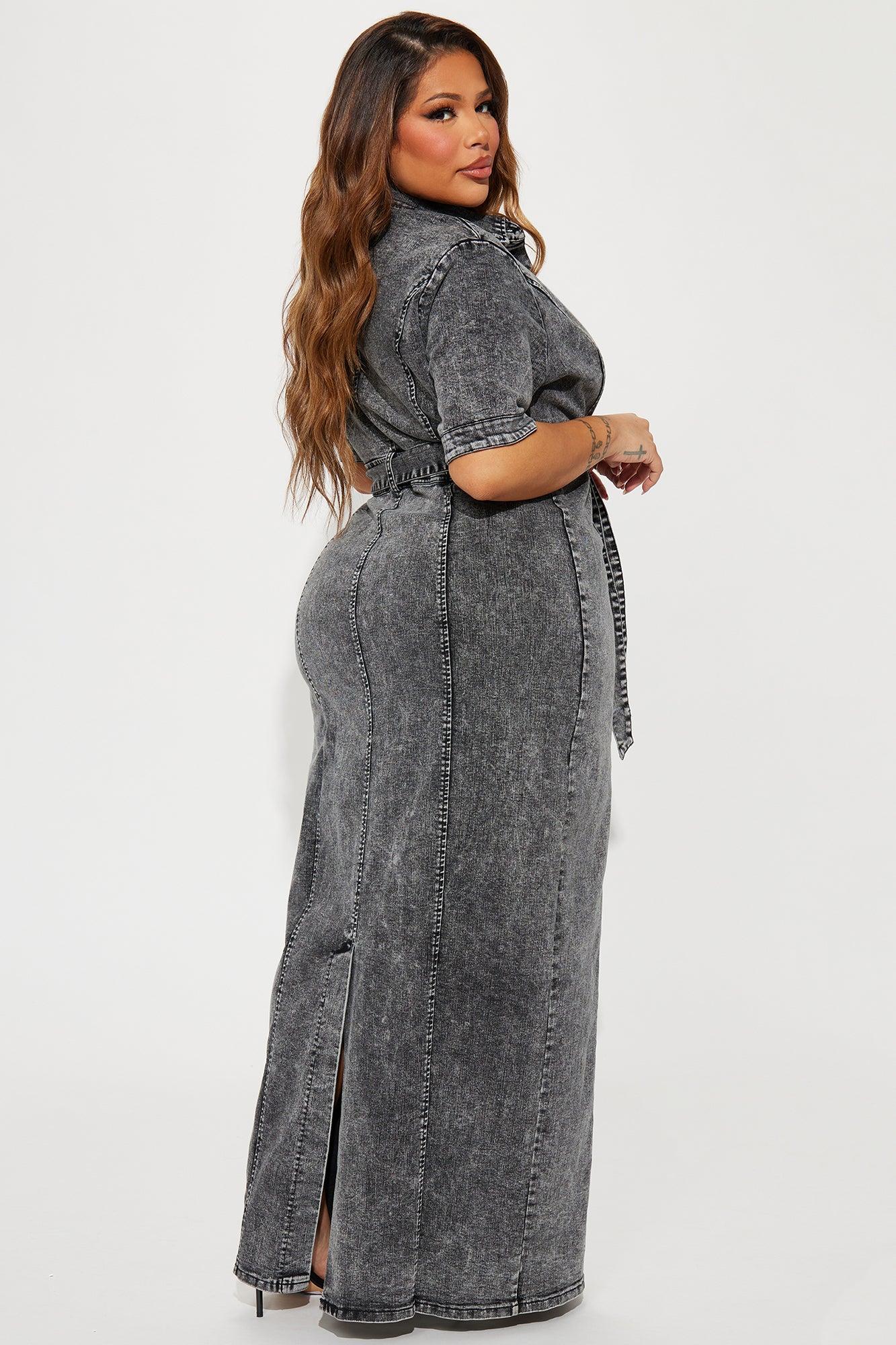 Kara Denim Maxi Dress - Dark Wash Product Image
