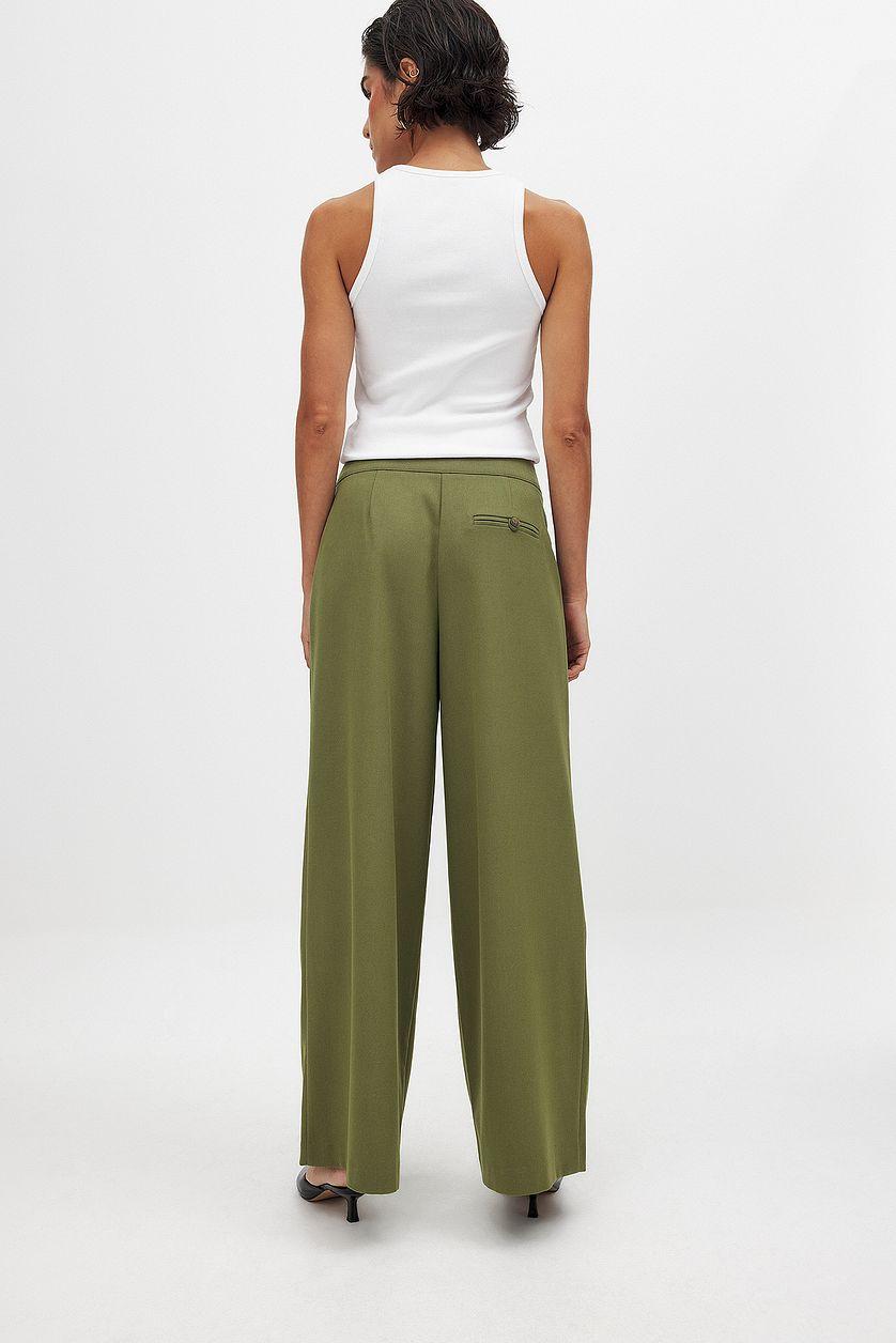 Mid Waist Wide Leg Suit Pants Product Image