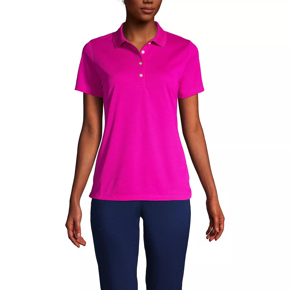 Women's Lands' End Short Sleeve Solid Active Polo Shirt,  Product Image