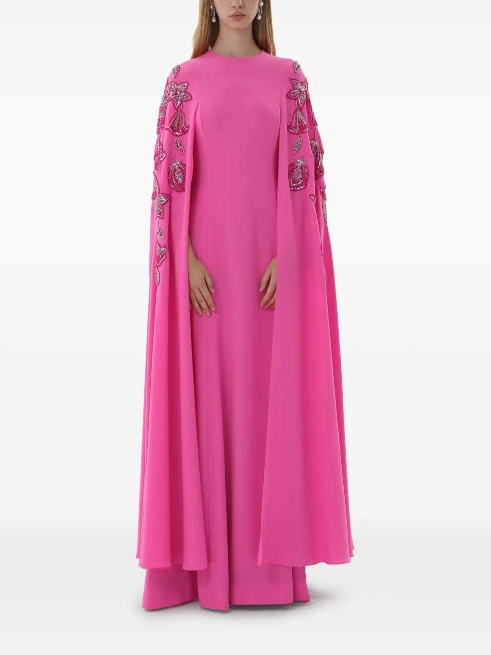 floral-embroidered crepe gown Product Image