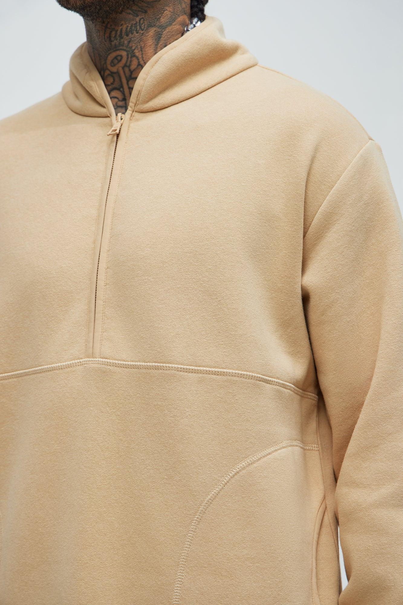 Mona Quarter Zip Sweateshirt - Cream Product Image