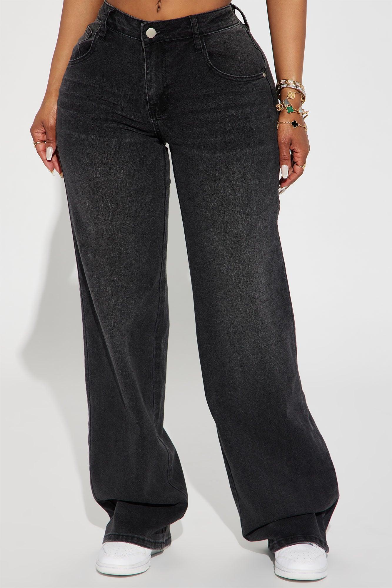 Vita Low Waist Stretch Baggy Jeans - Black Wash Product Image