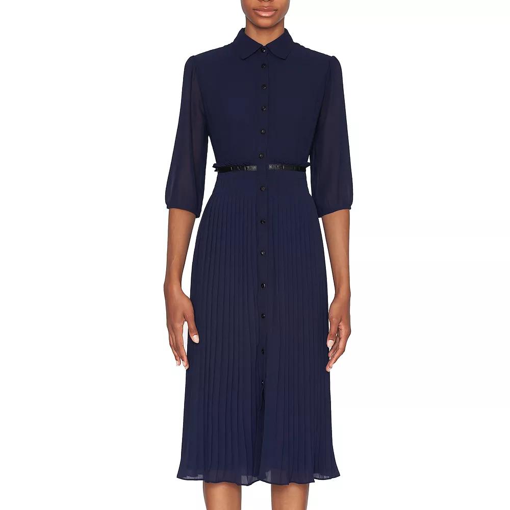 Women's Focus By Shani Pleated Georgette Midi Dress,  Product Image