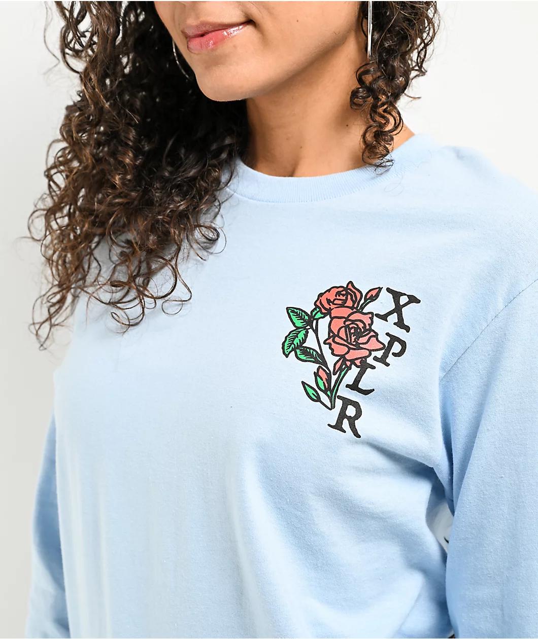 XPLR Grave Light Blue Long Sleeve T-Shirt Product Image