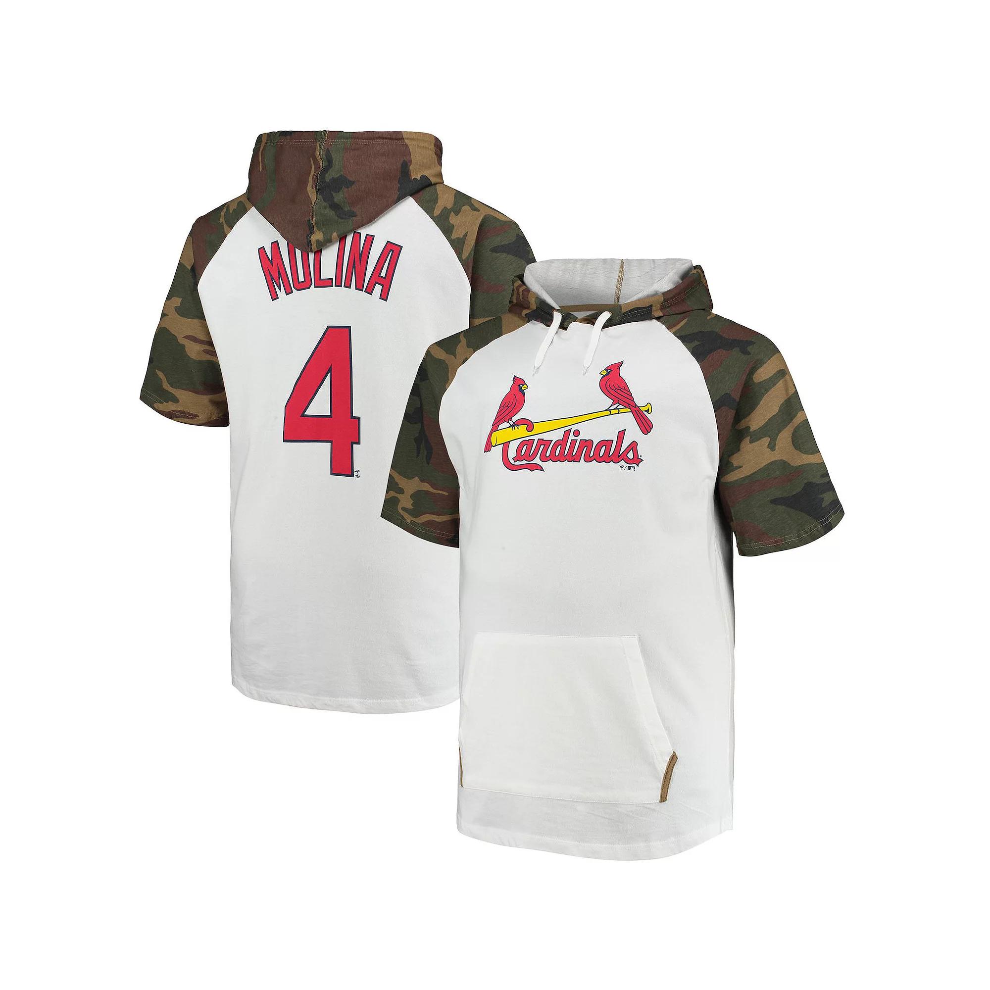 Men's Yadier Molina White/Camo St. Louis Cardinals Player Big & Tall Raglan Hoodie T-Shirt,  Product Image